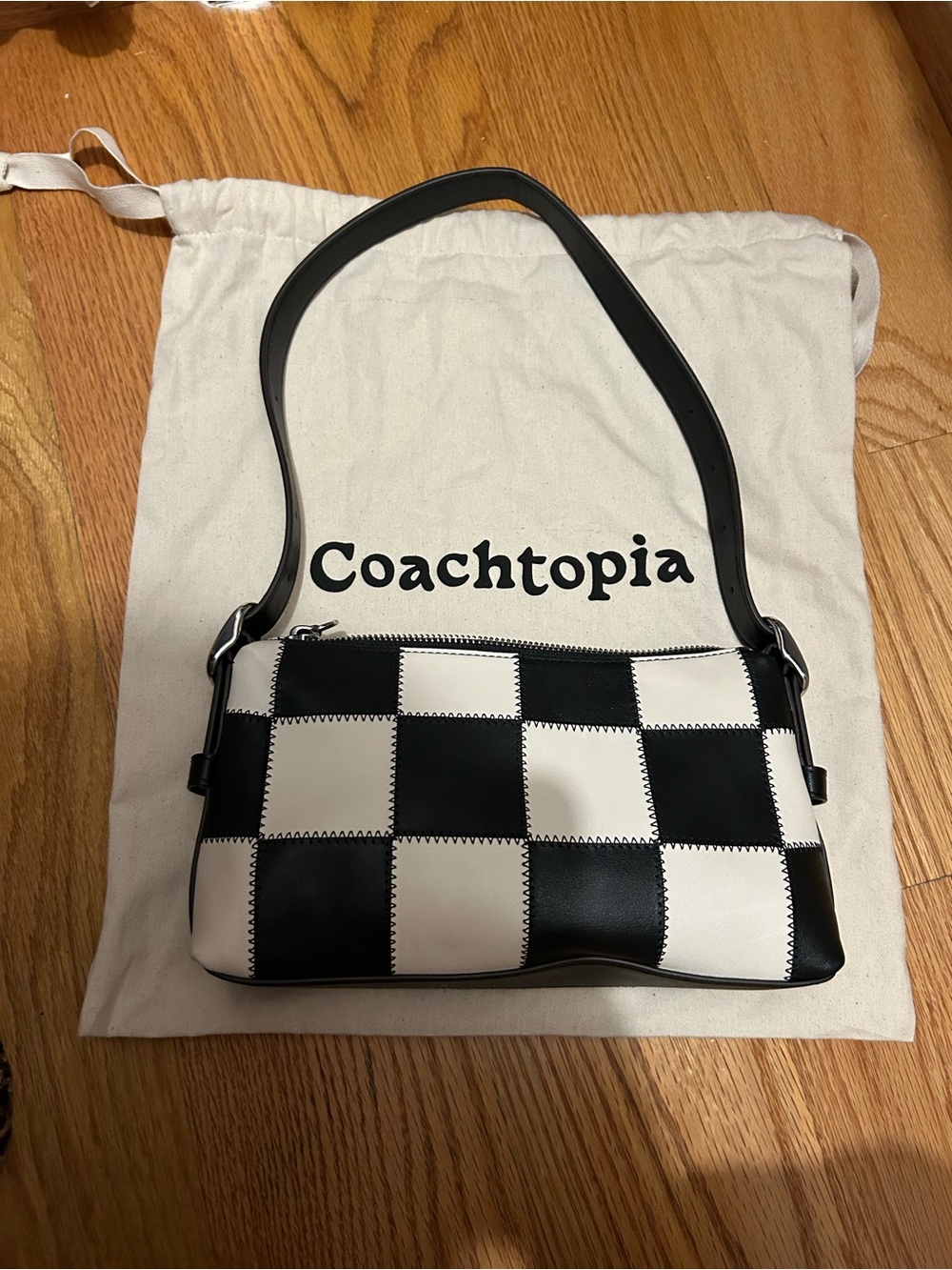 Coach Black & White Checkerboard Shoulder Bag